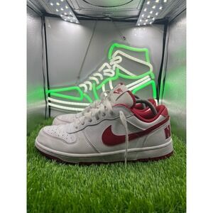 Nike Big Nike Low Athletic Lifestyle Shoes White/Gym Red 355152-150 Men's size 9